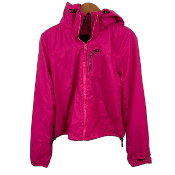 Abercrombie & Fitch Fuchsia Pink Windbreaker Jacket NWT Size Medium - Picture 1 of 16